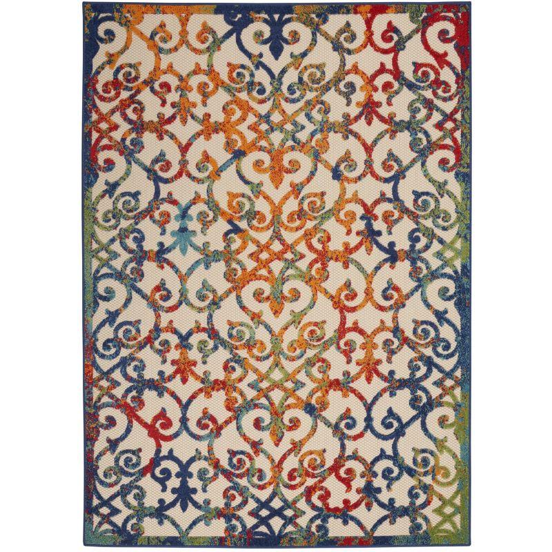 Nourison Aloha Contemporary Scroll Outdoor Rug