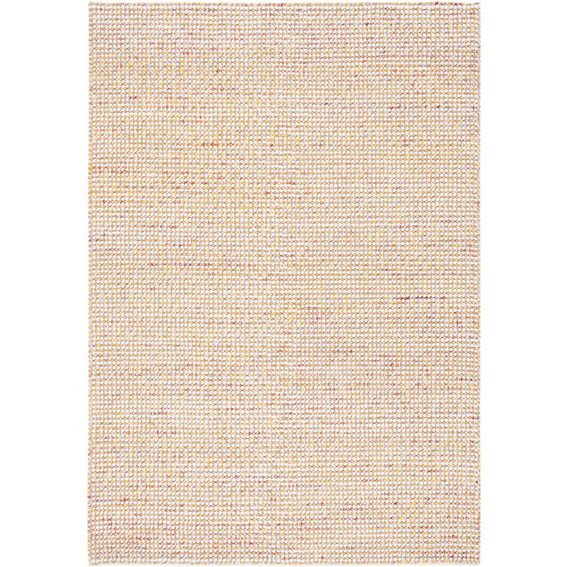 Ivory and Gold Hand-Knotted Wool 8' x 10' Area Rug