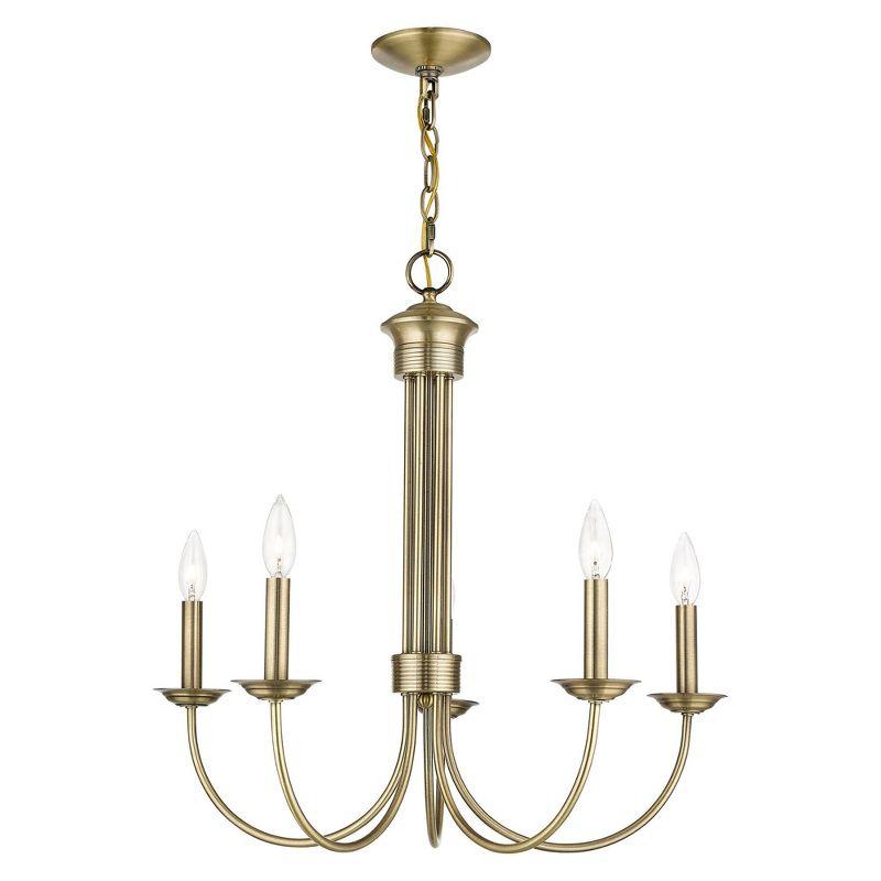 Livex Lighting Estate 5 - Light Chandelier in  Antique Brass