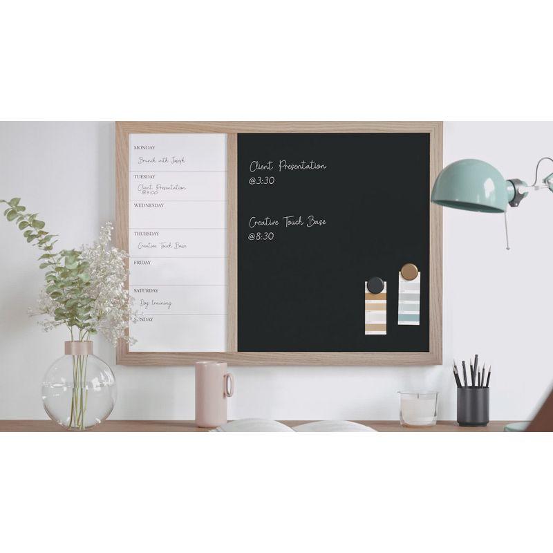 Thomas Martha Stewart Magnetic Weekly Calendar Dry Erase Board and Chalk Board with Liquid Chalk Marker