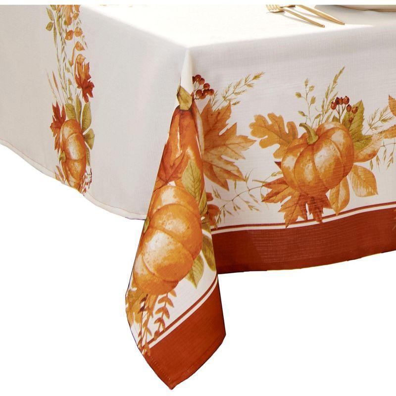 Autumn Pumpkin Grove Fall Rectangle Tablecloth - Orange/Rust - 60x120 - Elrene Home Fashions
