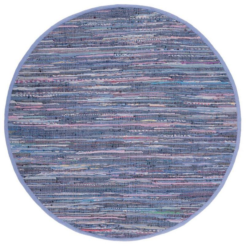 Rag Rug RAR121 Hand Woven Indoor Area Rug - Purple/Multi - 6' round - Safavieh.