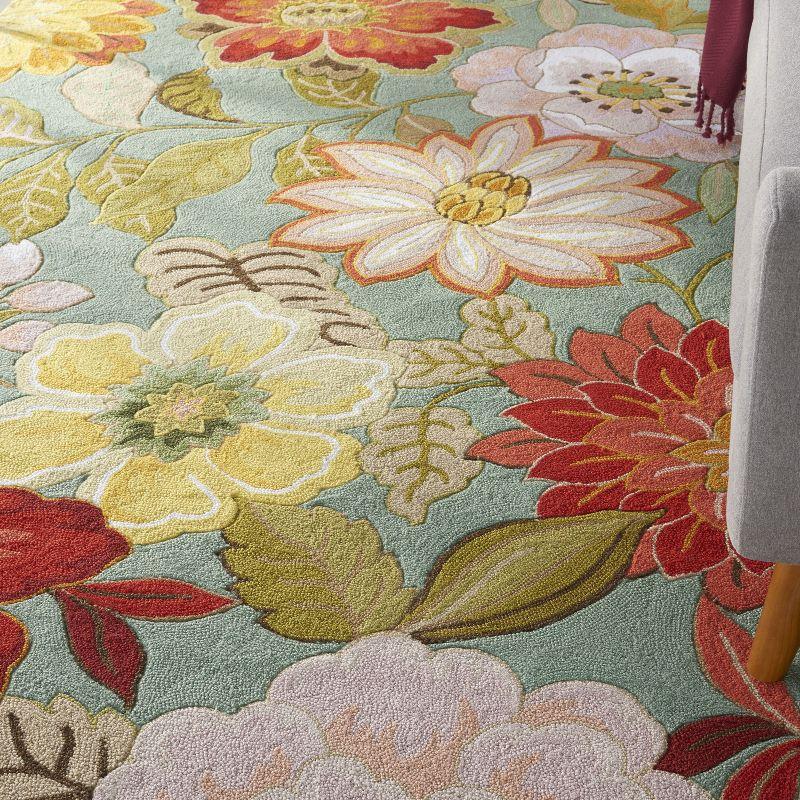 Nourison Fantasy FA18 Aqua Area Rug 5' x 7'6"