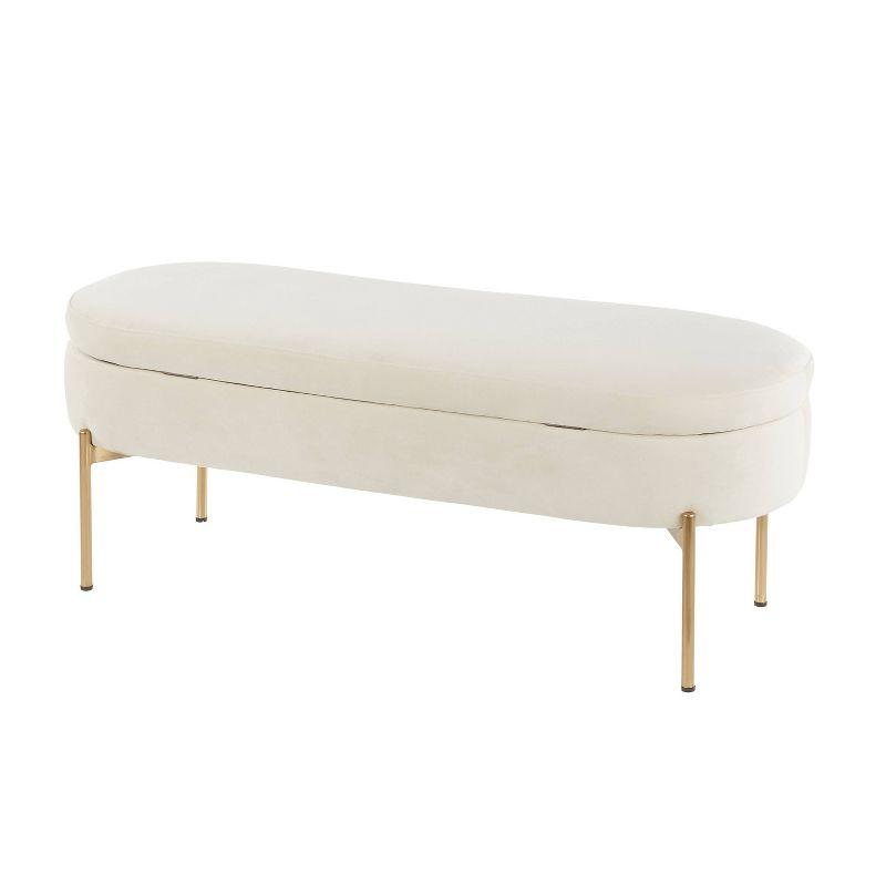 48" Chloe Contemporary Upholstered Storage Bench - LumiSource