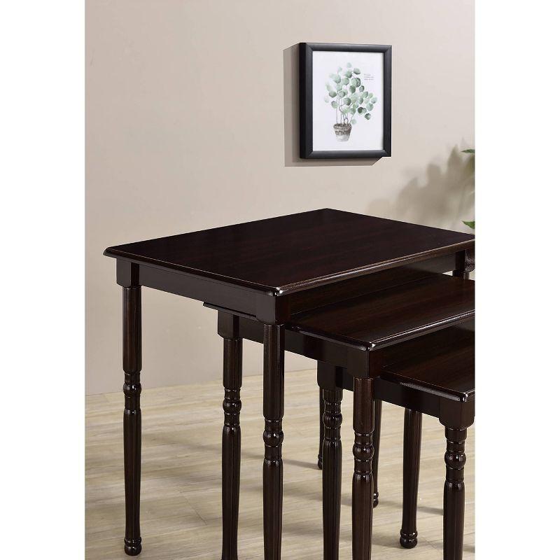 19" 3-PC Rectangular Nesting Table Cherry - Ore International: Hardwood, Space-Saving Design, Easy Separate