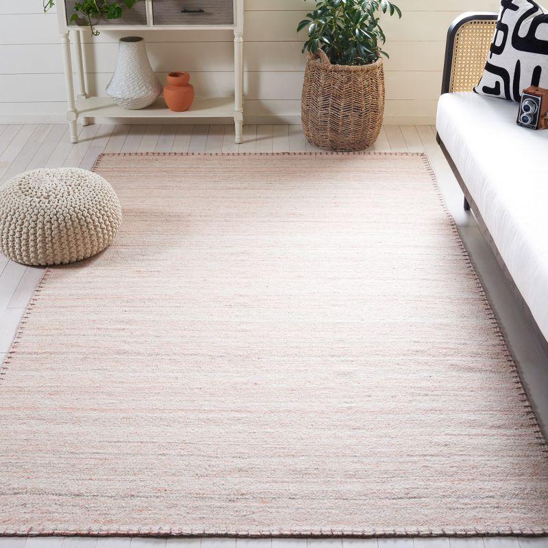 Bohemian Nomad Light Pink Wool 5' x 8' Handwoven Rug