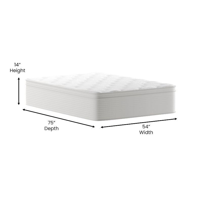 Merrick Lane 14" Premium Comfort Euro Top Hybrid Pocket Spring and Memory Foam Mattress in a Box with Reinforced Edge Support