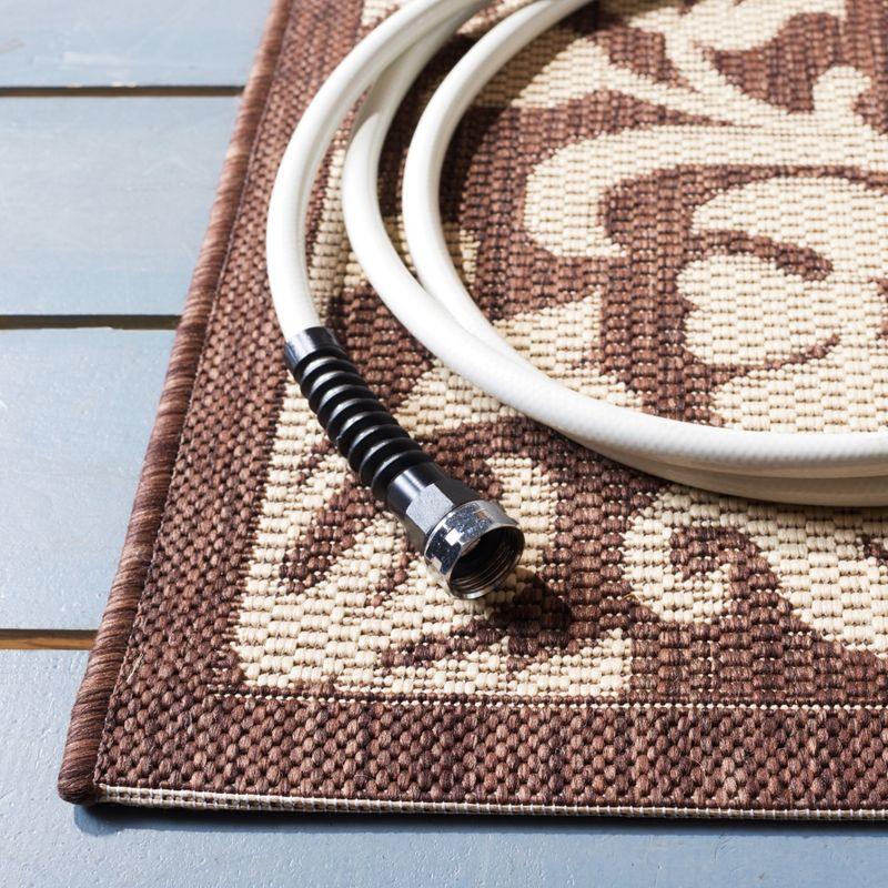 Courtyard CY3416 Power Loomed Indoor and Outdoor Area Rug - Chocolate/Natural - 8'x11' - Safavieh
