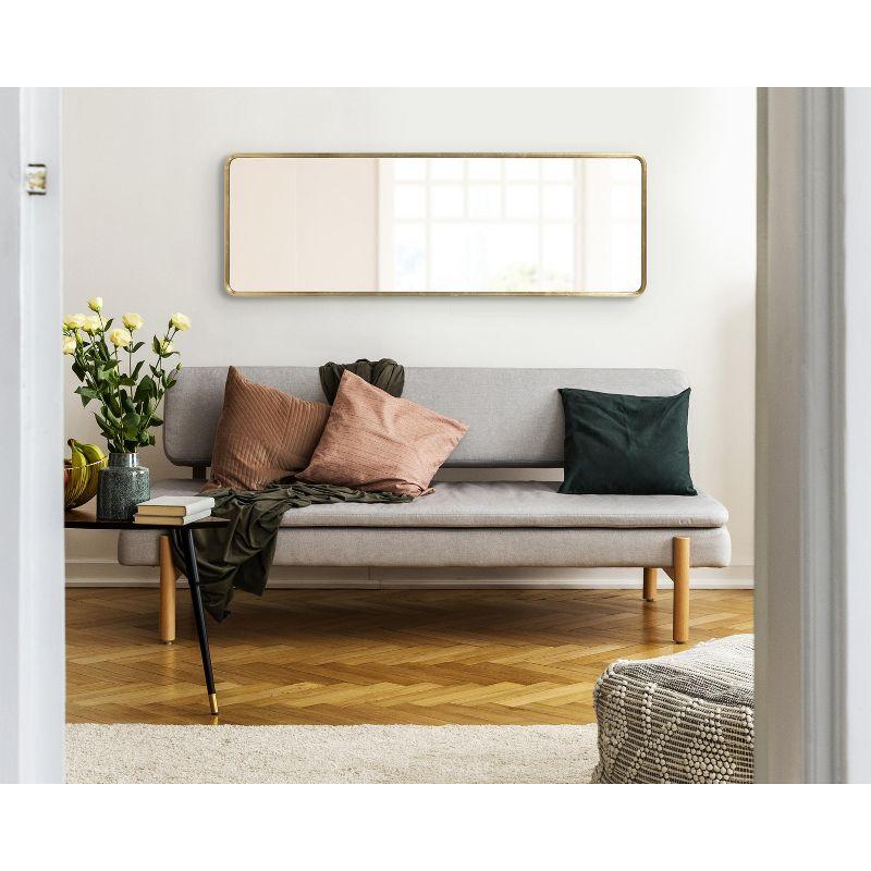 Kate and Laurel Caskill Rectangle MDF Full Length Mirror, 16x48, Gold