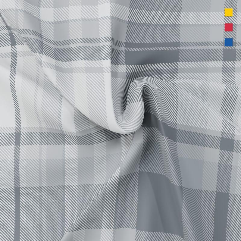 Color Sense 100% Cotton Percale Cool & Crisp 3-Piece Sheet Set Twin Hudson Plaid Grey