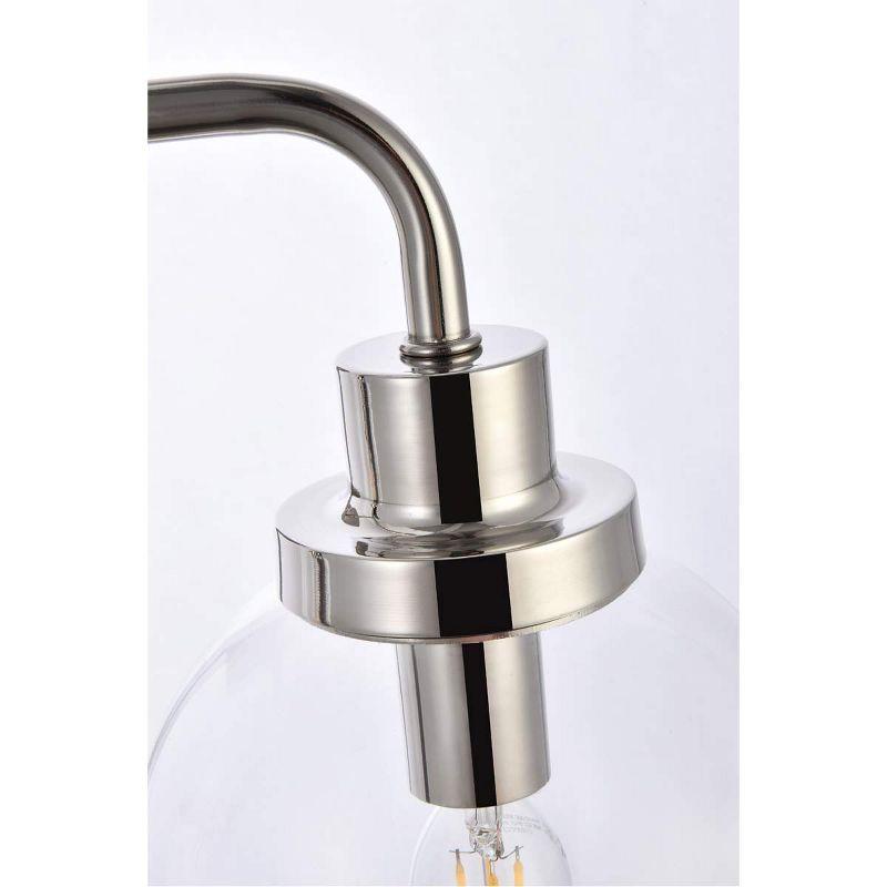 Elegant Lighting Hanson 4 lights bath sconce in polished nickel with clear shade