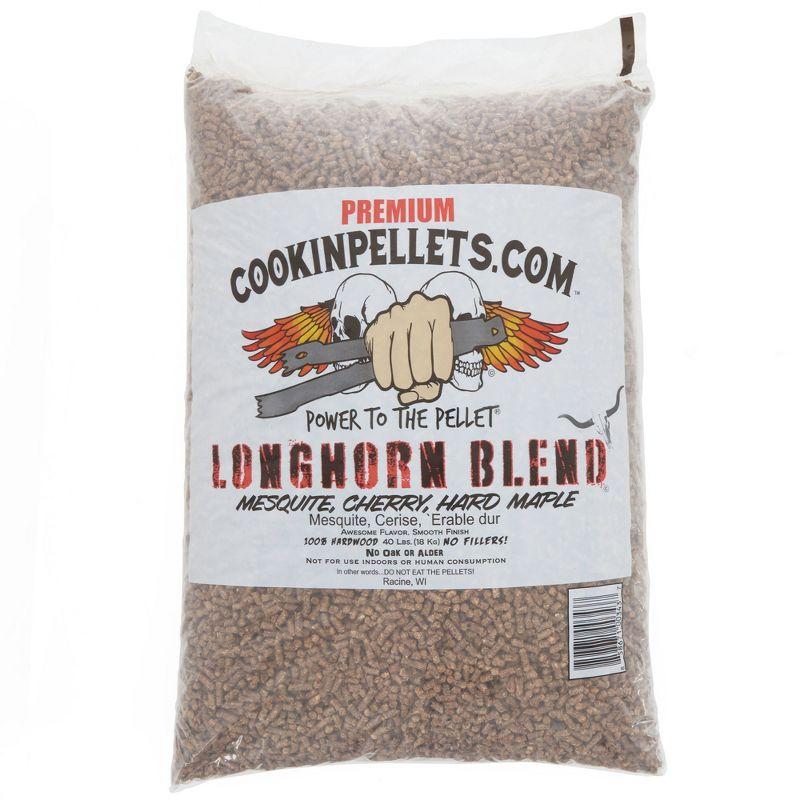 CookinPellets Longhorn Blend Mesquite, Cherry, & Hard Maple BBQ Grill Wood Pellets for Pellet Grill & Pellet Smoker, 40 Lb Bag