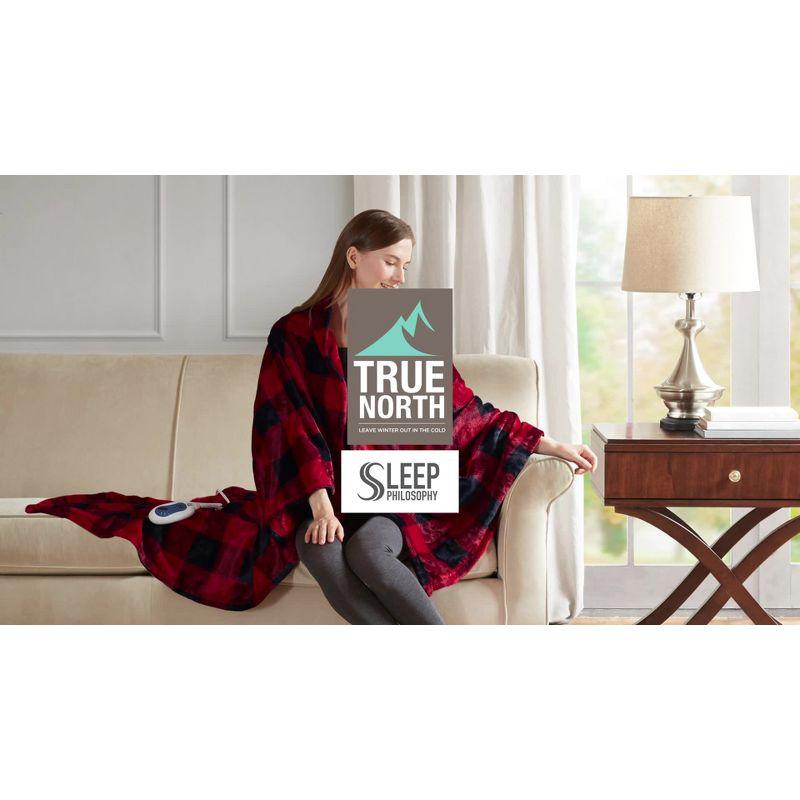 Luxurious 60" x 70" Plush Red Electric Heated Oversized Throw