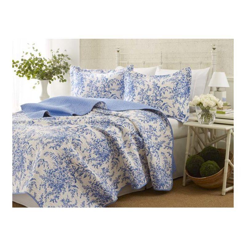 Laura Ashley Laura Ashley Bedford Cotton Reversible Quilt Set