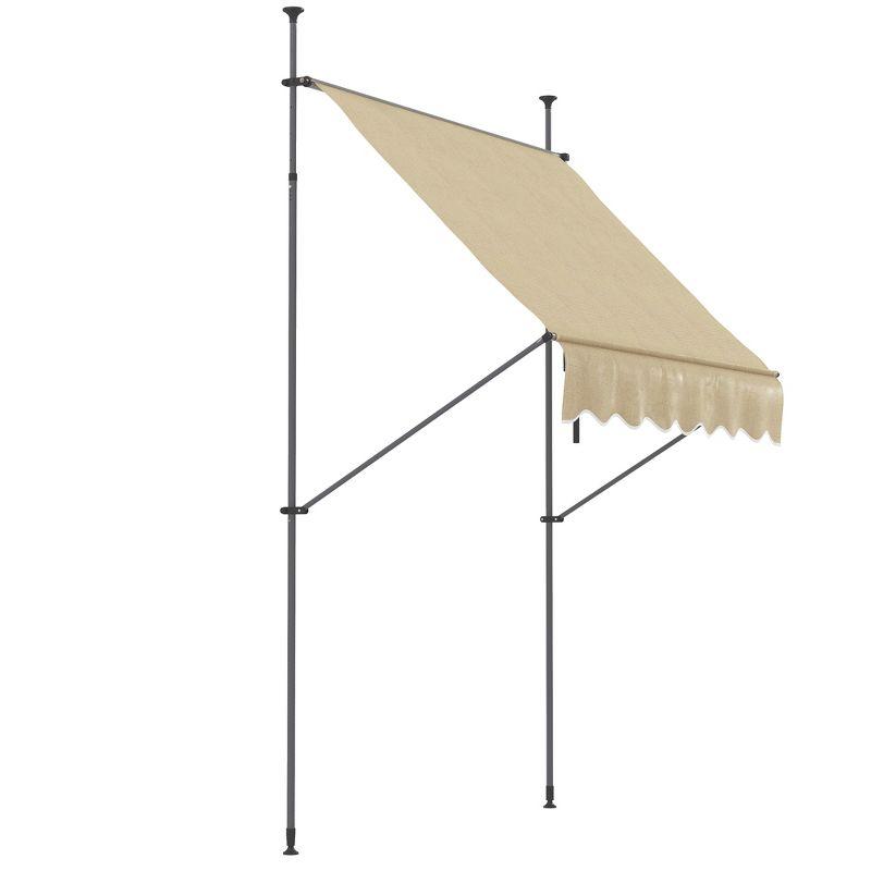 Outsunny D Polyester Cover Retractable Patio Awning