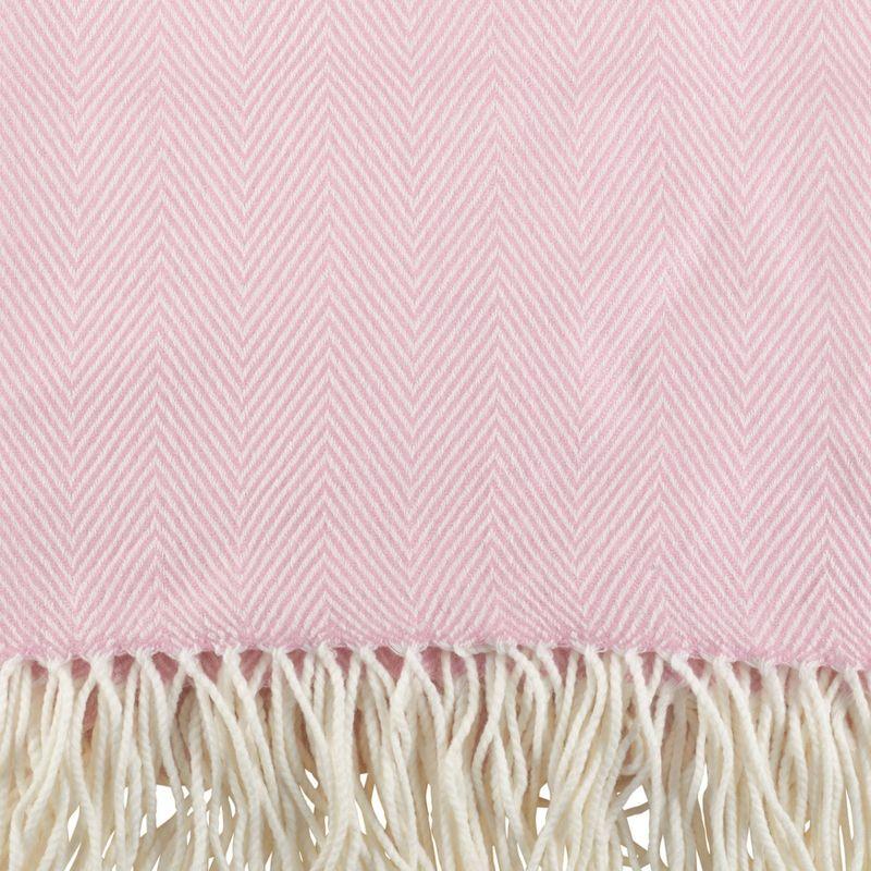 50"X60" Herringbone Tassel Fringe Throw Blanket - Saro Lifestyle