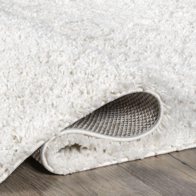 Nuloom Marleen Solid 7x9 Shag Indoor Area Rug for Living Room Bedroom Dining Room Nursery, Off White