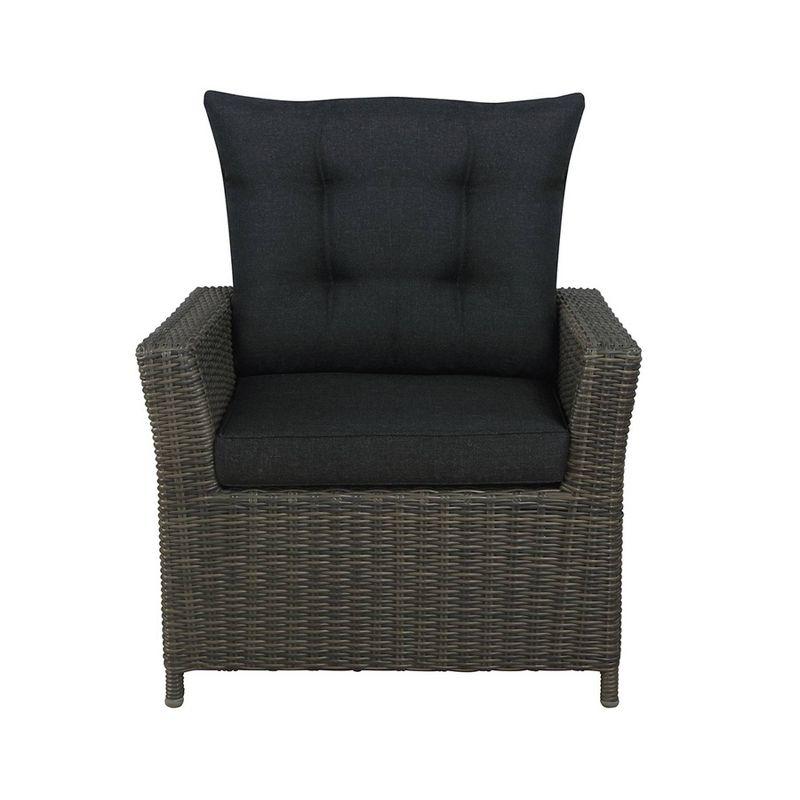 2pc Asti Wicker Outdoor Recliner & 15" Ottoman Patio Seating Set - Gray - Alaterre Furniture: All-Weather, No Assembly Required