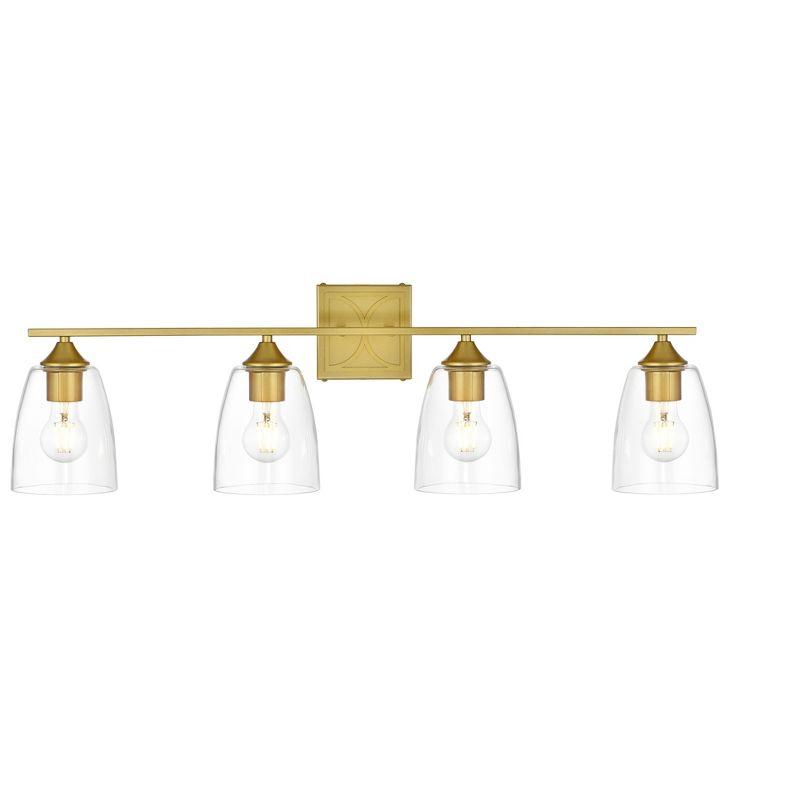 Harris 4-Light Brass and Clear Glass Bath Sconce