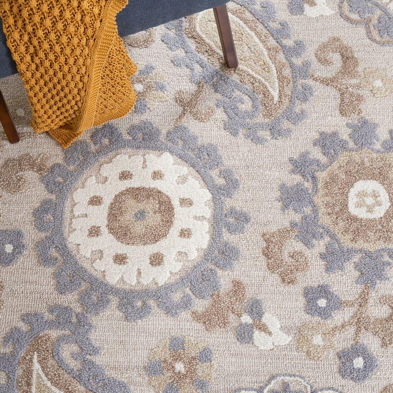 Blossom BLM375 Hand Tufted Area Rug - Grey/Beige - 3'x5' - Safavieh.