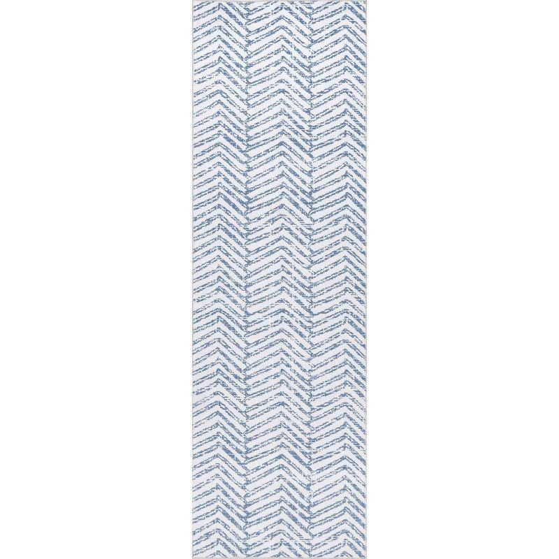 Nuloom Rosanne Pet Friendly Machine Washable Geometric Area Rug, Runner 2' 6" x 8', Blue