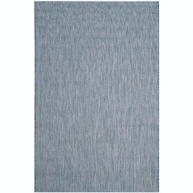 Courtyard CY8022 Power Loomed Indoor and Outdoor Area Rug - Navy/Grey - 5'3"x7'7" - Safavieh