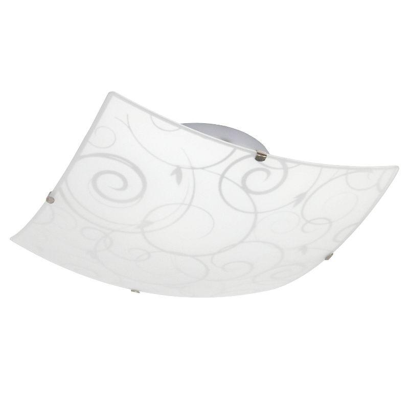 Flushmount Ceiling Light with Scroll Swirl Design White - Simple Designs