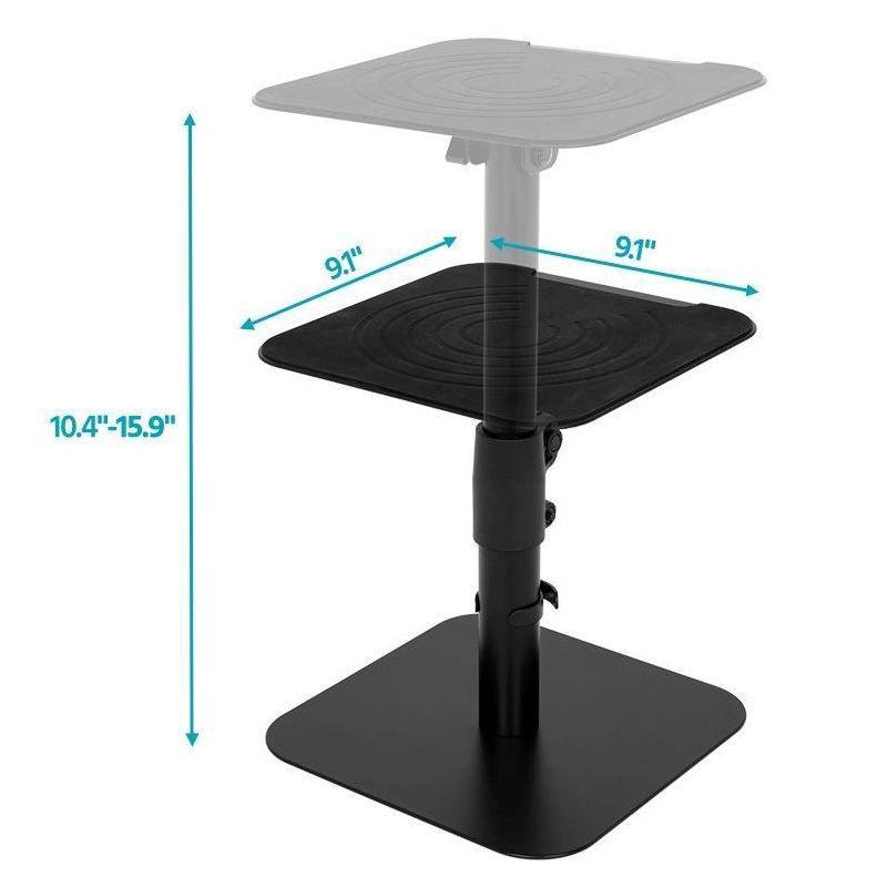 Adjustable Black Metal Desktop Speaker Stands with Cable Management