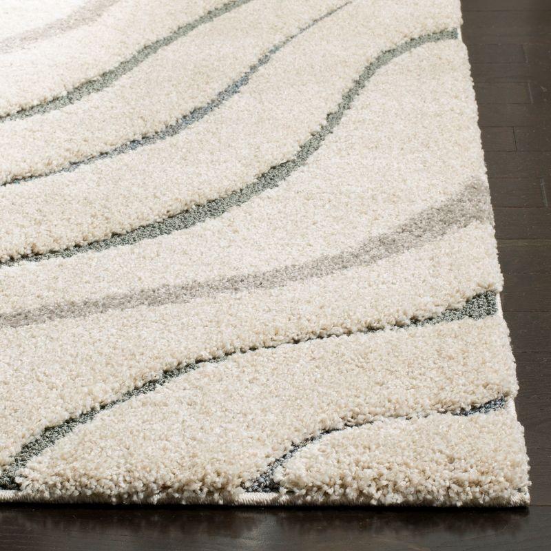 Florida Shag SG472 Power Loomed Indoor Area Rug - Cream/Light Blue - 6'x9' - Safavieh