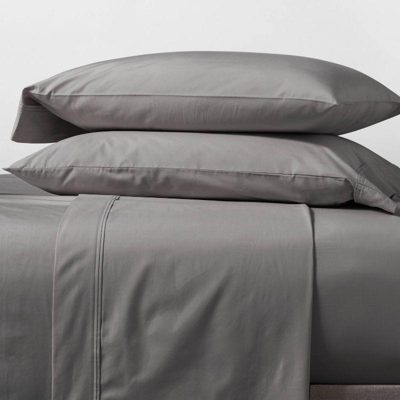 Gray Queen Cotton 400 Thread Count Sheet Set