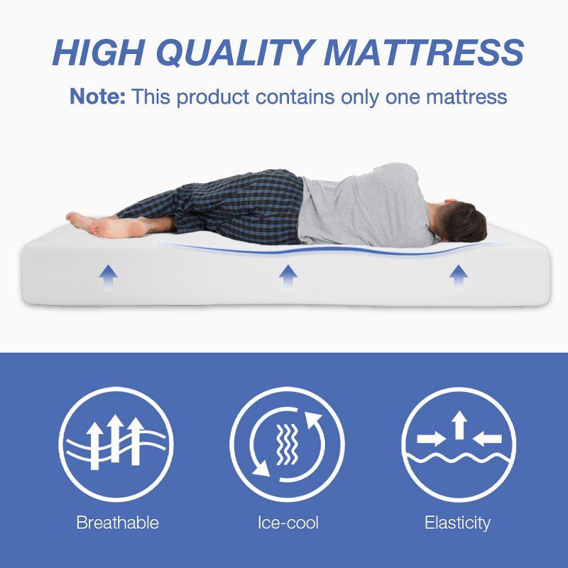 FDW 8 inch Mattress Gel Memory Foam Mattress for Cool Sleep & Pressure Relief/CertiPUR-US Certified/Bed-in-a-Box/Pressure Relieving