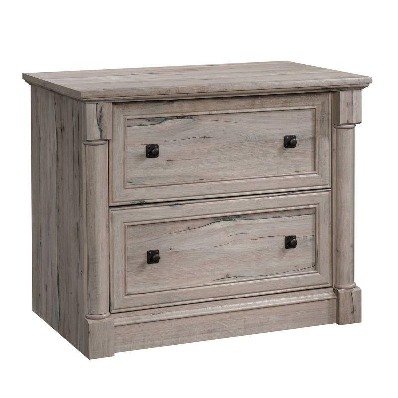 Split Oak 2-Drawer Lateral File Cabinet with Laminate Surface