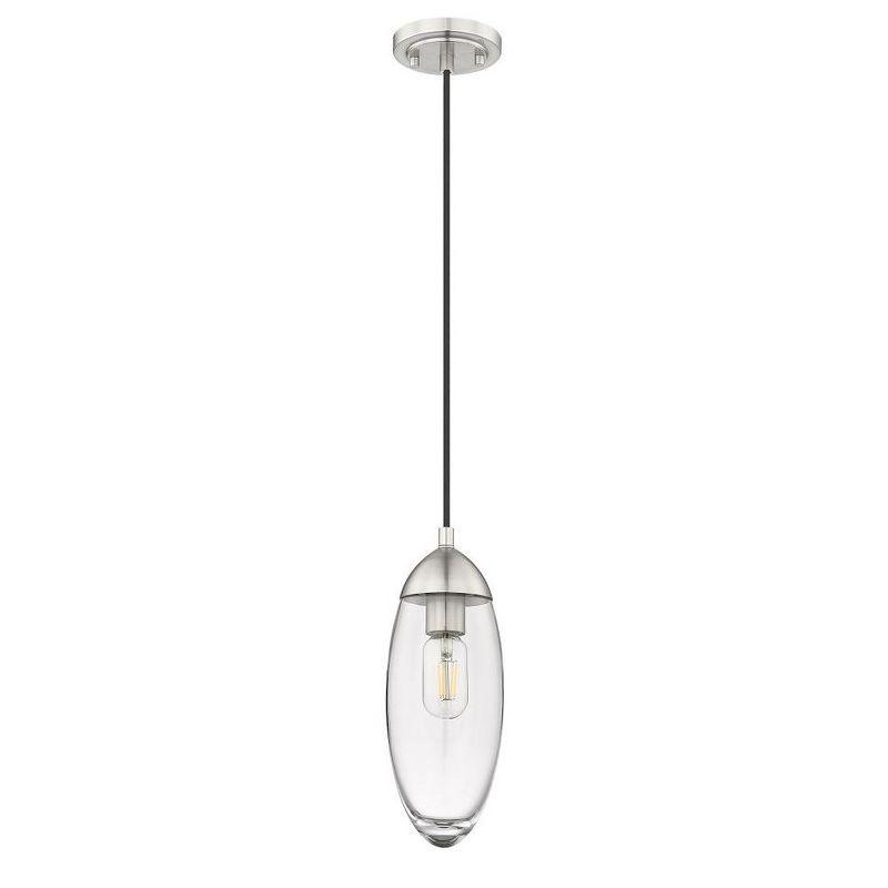 Arden Brushed Nickel Teardrop Glass Pendant Light