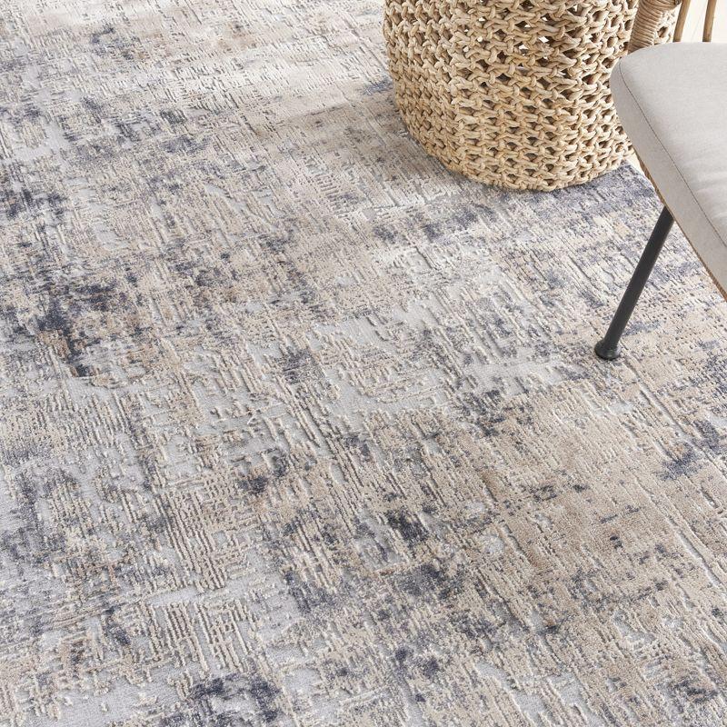 Nourison Rustic Textures Abstract Indoor Area Rug Grey/Beige 7’10” x Round