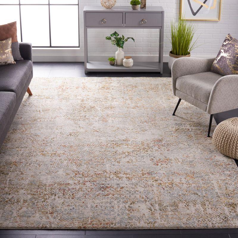 Adrianna Blue and Gold Reversible Synthetic 4' x 6' Area Rug