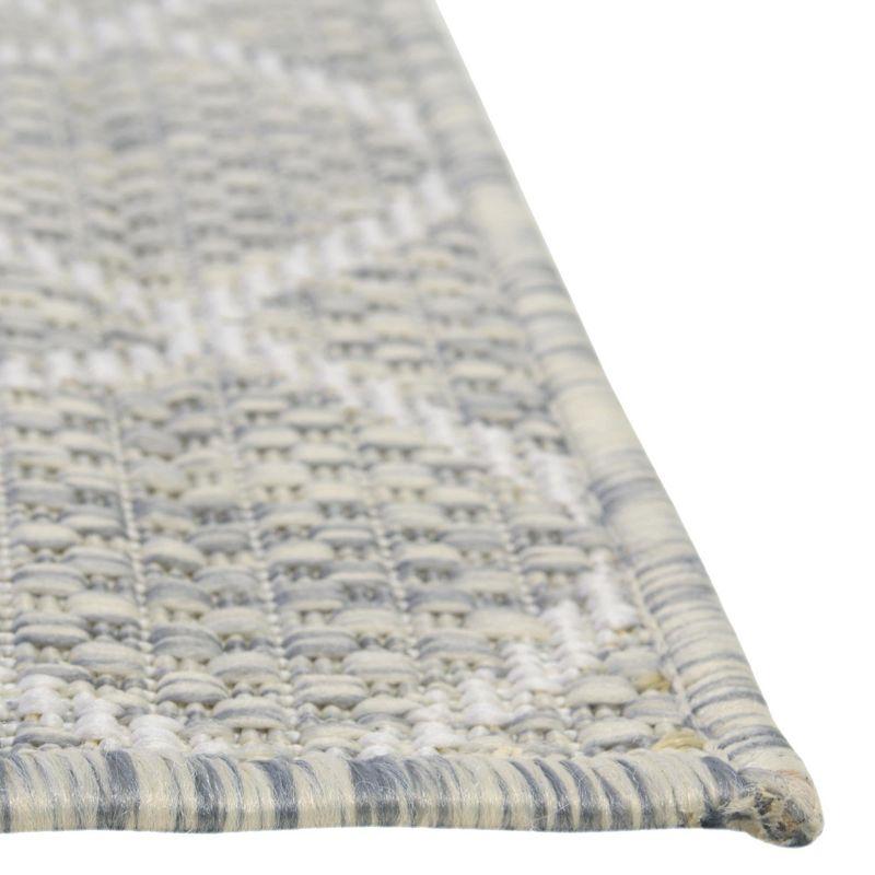 Light Gray Geometric 9' x 12' Outdoor Area Rug