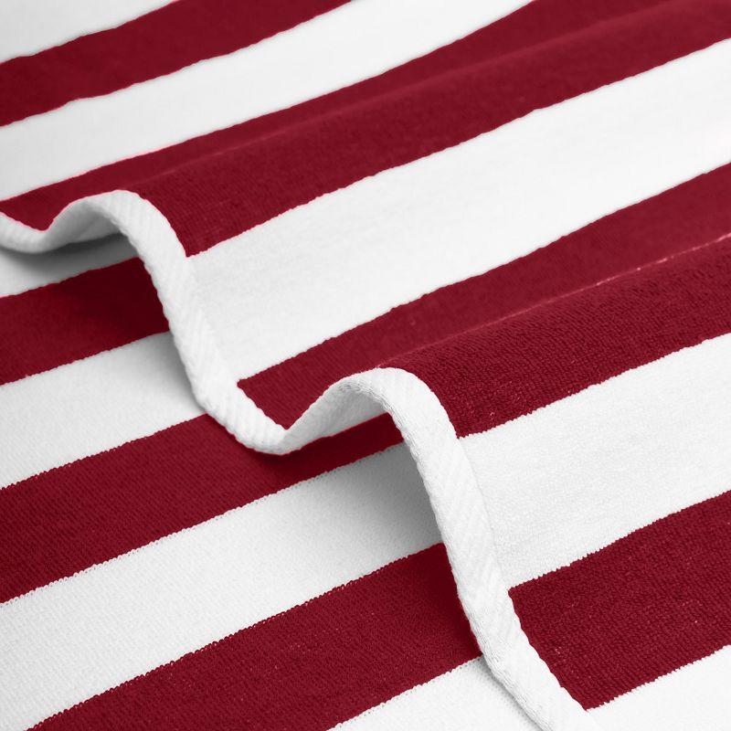 American Soft Linen Beach Towel, 100% Cotton Cabana Striped Beach Towel, 30 in by 60 in Soft Absorbent Beach Pool Towel, White