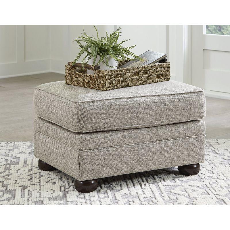 Signature Design by Ashley Gaelon Casual Firmly Cushioned Ottoman with Bun Legs, Gray & Brown