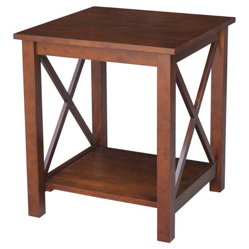 Hampton 22" Espresso Solid Wood Square End Table