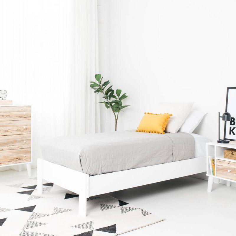 Twin Piperton Platform Bed White - Signature Design by Ashley: Modern Style, No Box Spring Needed
