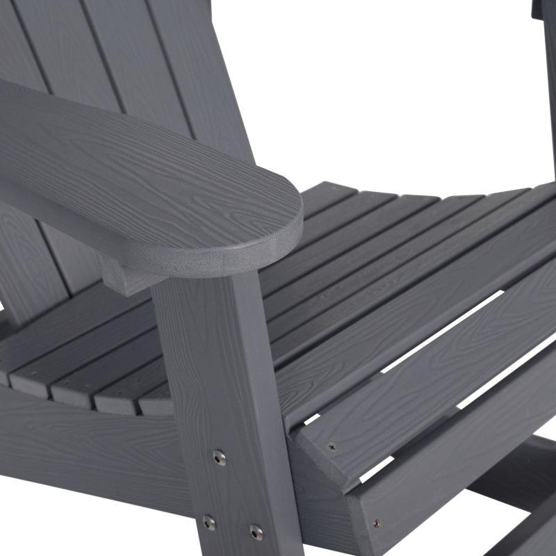 Savannah Light Gray Poly Resin Rocking Adirondack Chair