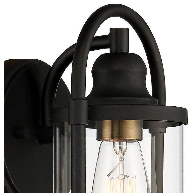 John Timberland Avani Rustic Outdoor Wall Light Fixture Black Metal 10 1/4" Clear Glass Panels for Post Exterior Barn Deck House Porch Yard Patio Home