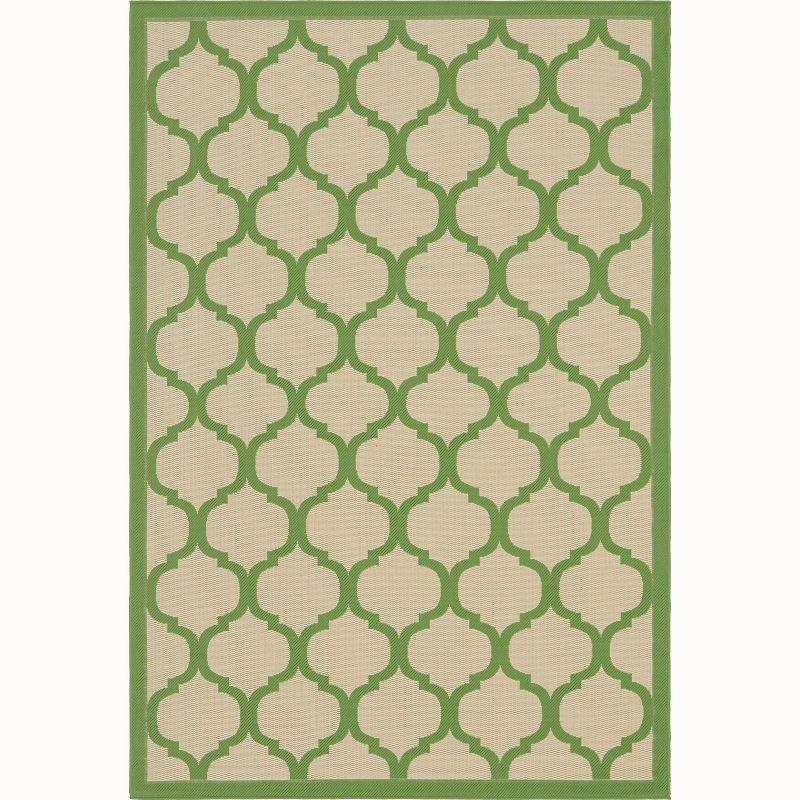 Unique Loom 6' 1 x 9' 0 Beige and Green Outdoor Trellis Moroccan Area Rug