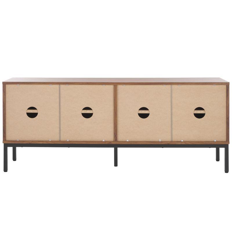 Lylia 4 Door Media Stand - MED9623 - Walnut/Black - Safavieh