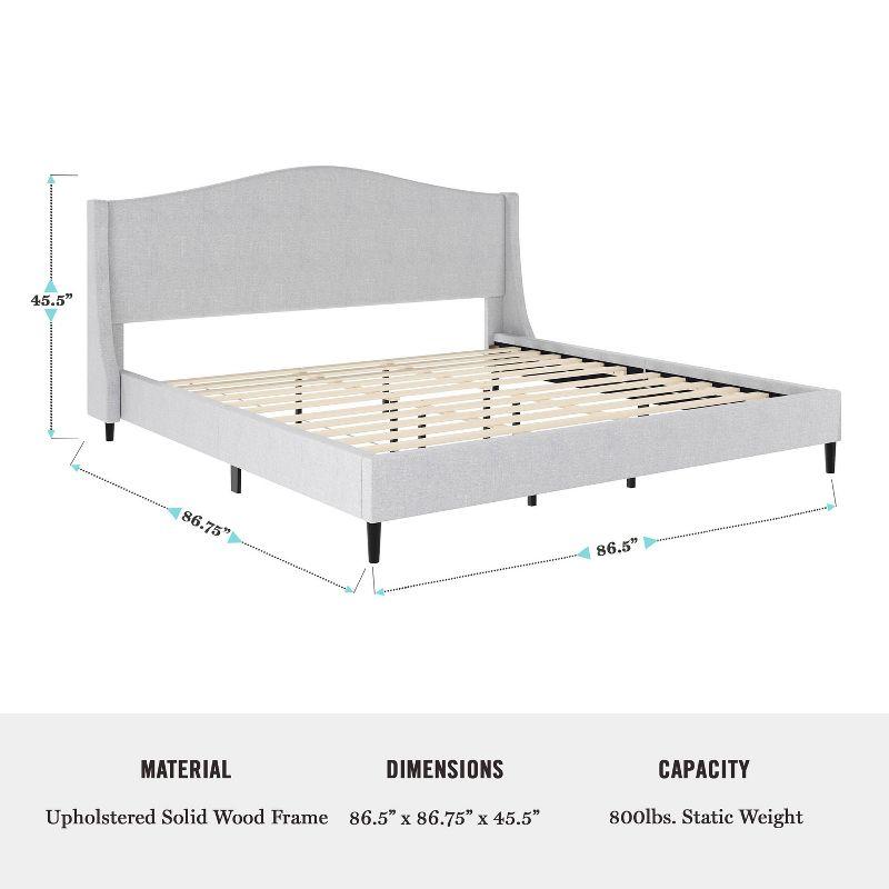 Martha Stewart Martha Stewart Amelia Upholstered Platform Bed With Curved Headboard