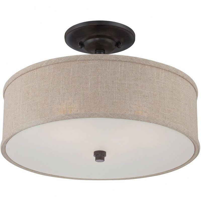 Quoizel Lighting Cloverdale 3 - Light Semi-Flush Mount in  Mottled Cocoa