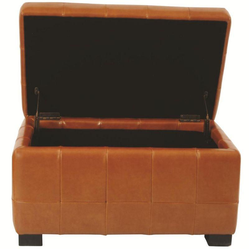 Manhattan Small Storage Ottoman - HUD4201 - Saddle - Safavieh Couture