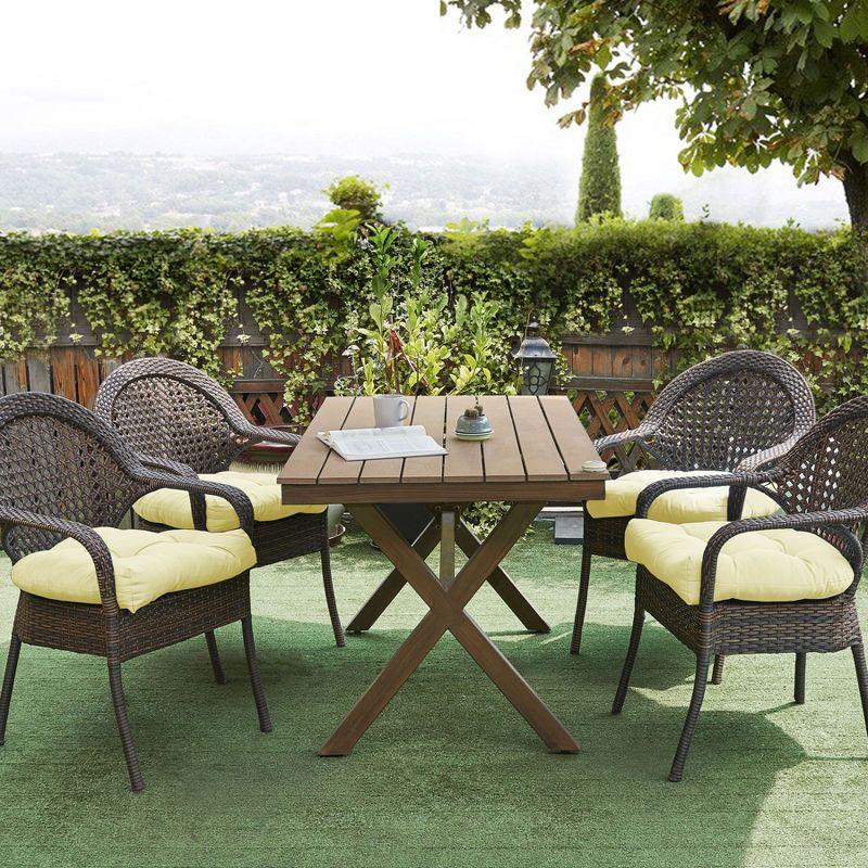 Premium Patio Tufted Outdoor Solid Chair Cushions, 19" x 19"