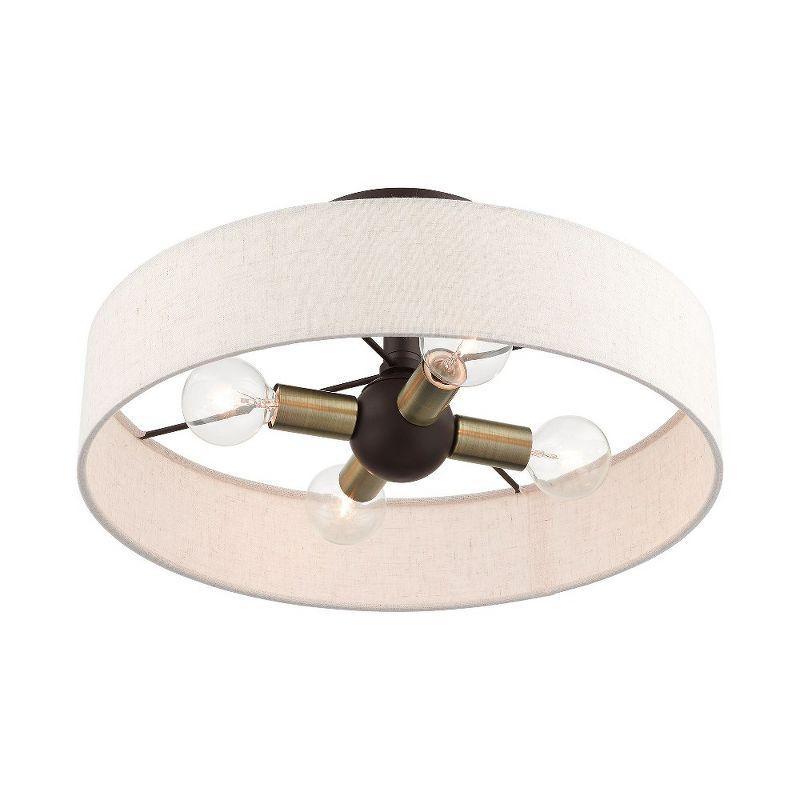 Livex Lighting Venlo 4 - Light Semi-Flush Mount in  Bronze/Antique Brass