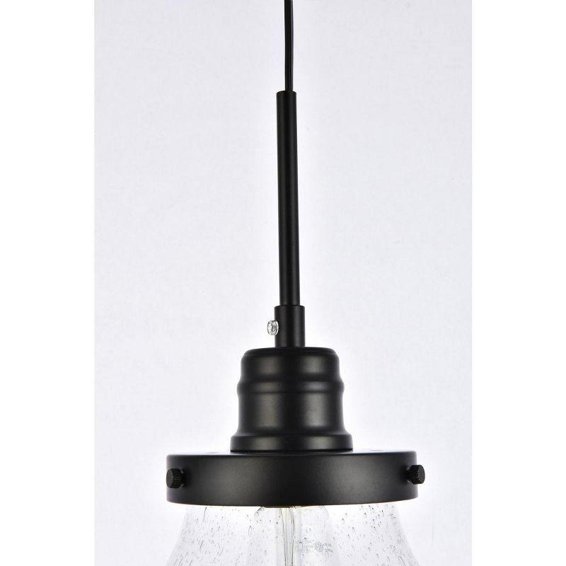 Elegant Lighting Lyle 1 light Black and Clear seeded glass plug in pendant